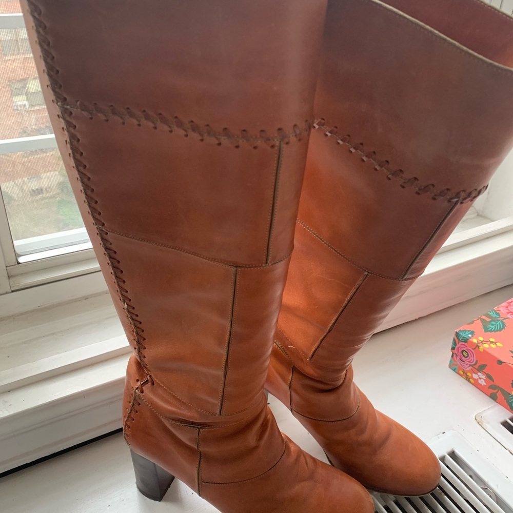 Chloe Patchwork Leather Knee High Boots - image 2